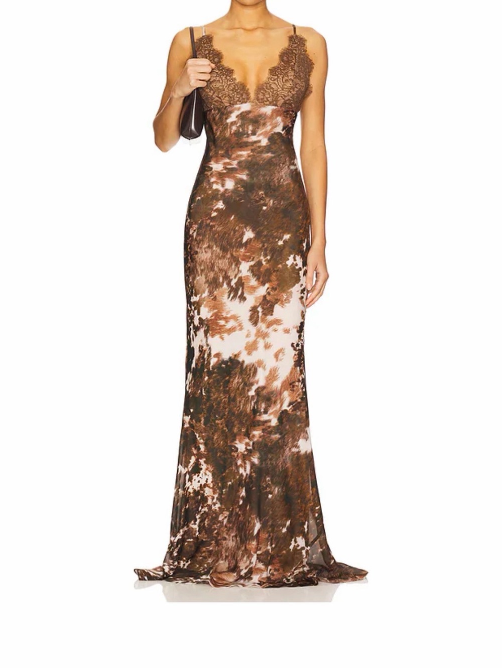 L'AGENCE Susanna Slip Dress in Multi Cowprint